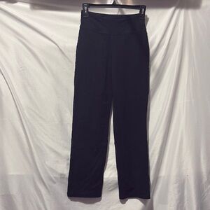 Sleek Black Straight Leg Pants with Textured Fabric